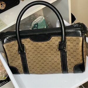 Vintage brown & black Gucci tote bag